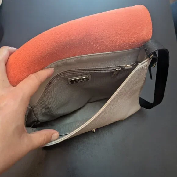 Furla Leather & Suede Hibiscus/Stucco Shoulder Bag - Picture 5 of 11